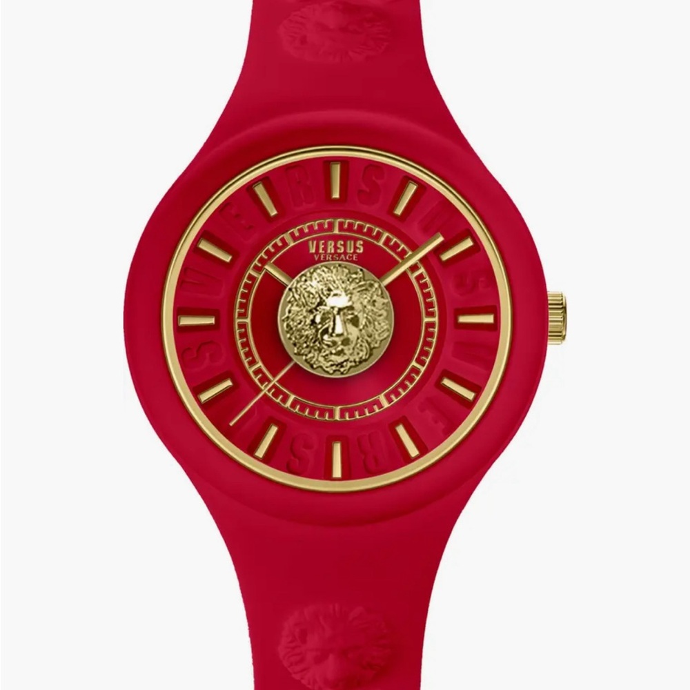 Authentic Versace Versus lion fire island red silicone ( working) watch